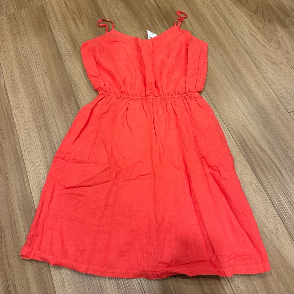 J. Crew Linen Dress size S NWT coral / peachy / red